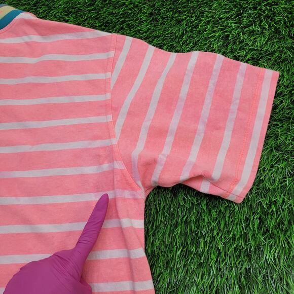 Vintage 90s Gotcha Cropped Shirt Womens Small 22x16 Pink Baggy - Picture 5 of 14